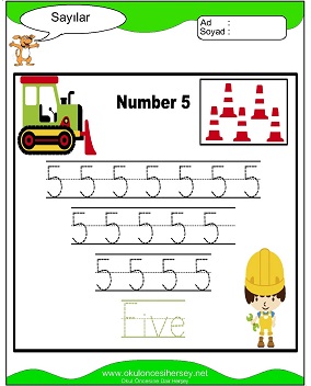 okul öncesi 1 sayısı çizgi çalışması